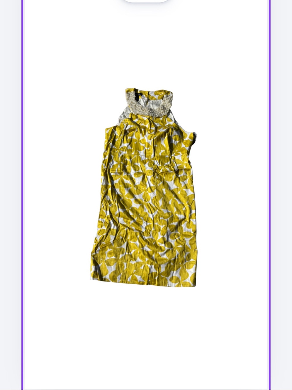 INC International Concepts Yellow and White Pearl-Embellished Sundress
